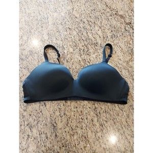 CACIQUE Lightly Lined T-Shirt No Wire Bra  Size 46C Black Wide Straps